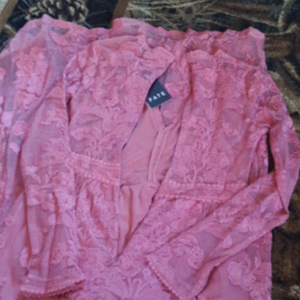 Lacy maxi pink dress - Picture 6 of 7